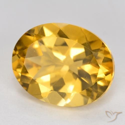 Citrine Orange doré profond naturelle ovale, 3.50 ct, VVS-VS