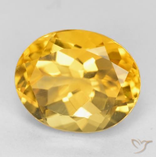 Citrine Or moyen naturelle ovale, 3.68 ct, VVS-VS