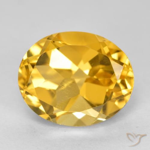 Citrine Or moyen naturelle ovale, 4.15 ct, VVS