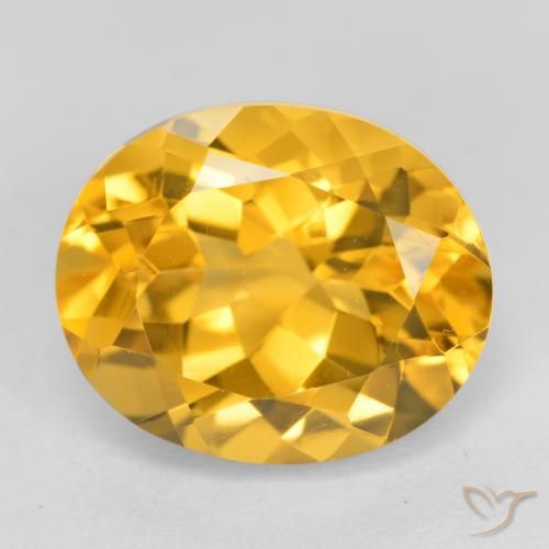 Citrine Or moyen naturelle ovale, 3.90 ct, VVS