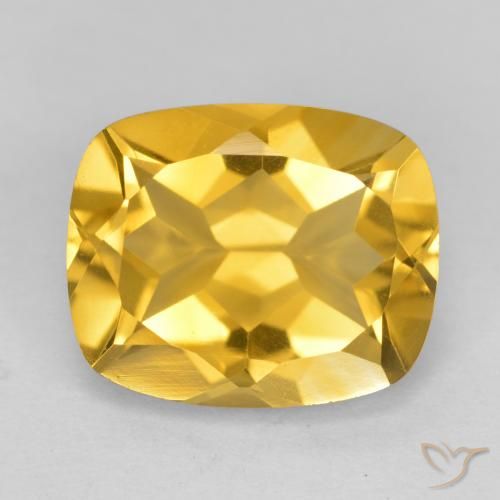 Citrine Orange Doré naturelle Coussin, 3.66 ct, VVS-VS