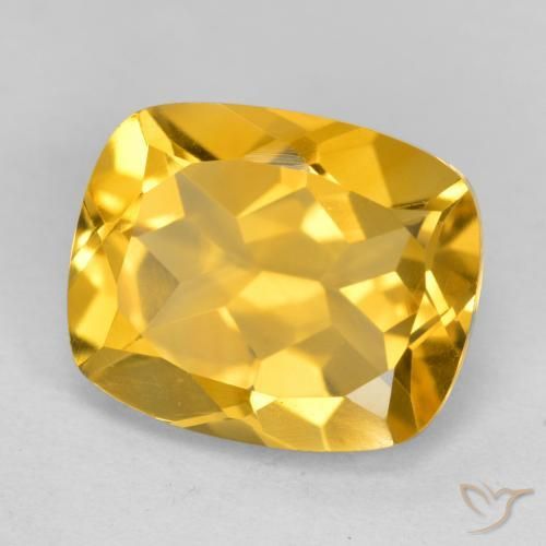 Citrine Orange Doré naturelle Coussin, 3.66 ct, VVS-VS