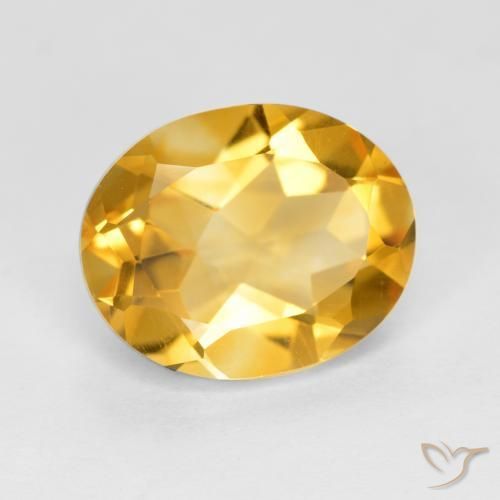 Citrine Or moyen naturelle ovale, 2.94 ct, VVS