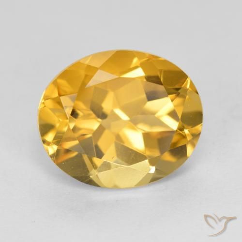 Citrine Orange Doré naturelle ovale, 3.93 ct, VVS
