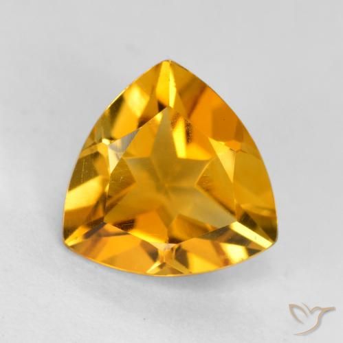 Citrine Doré-orange foncé naturelle Trillion, 1.11 ct, VVS-VS