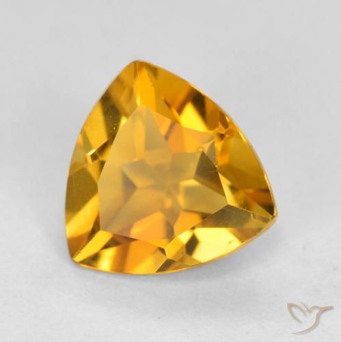 Citrine Doré-orange foncé naturelle Trillion, 1.11 ct, VVS-VS