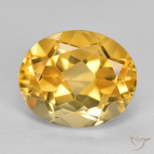 Citrine Doré moyen-foncé naturelle ovale, 4.02 ct, VVS