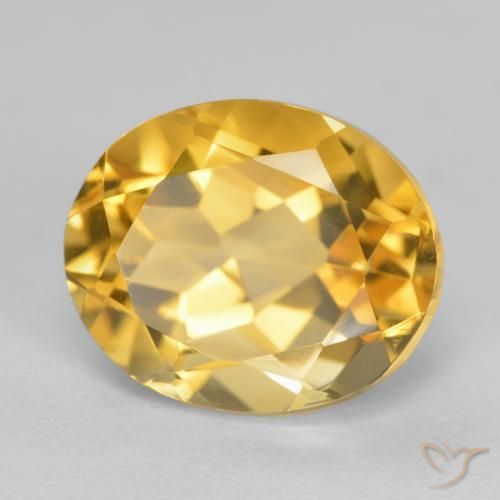 Citrine Doré moyen-foncé naturelle ovale, 4.02 ct, VVS