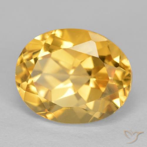 Citrine Orange doré profond naturelle ovale, 4.06 ct, VVS-VS