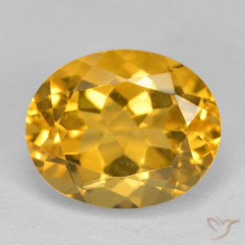Citrine Doré foncé naturelle ovale, 3.95 ct, VVS