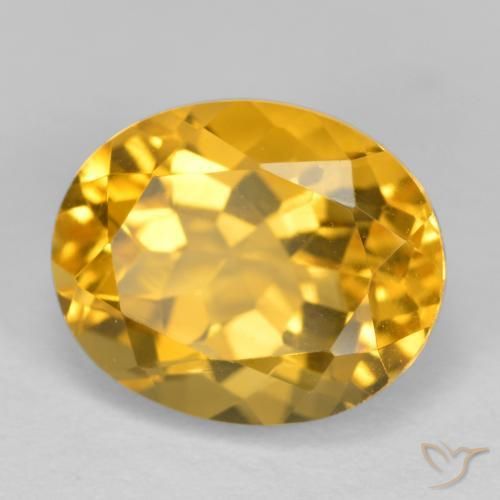Citrine Doré foncé naturelle ovale, 3.95 ct, VVS