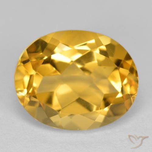 3.91ct Naturel Doré moyen-foncé Citrine, ovale, VVS-VS