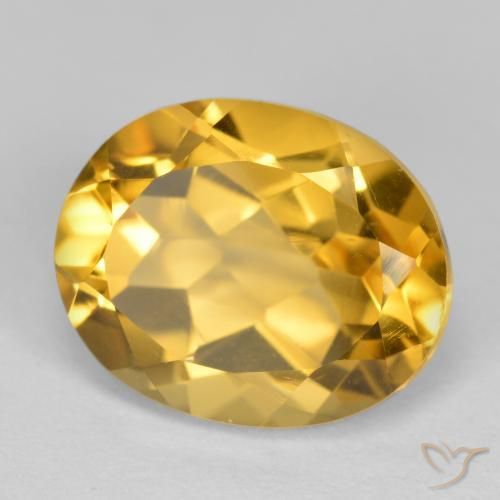 Citrine Doré moyen-foncé naturelle ovale, 3.91 ct, VVS-VS