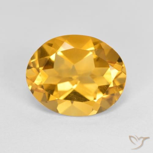 Citrine Orange doré profond naturelle ovale, 3.20 ct, VVS-VS