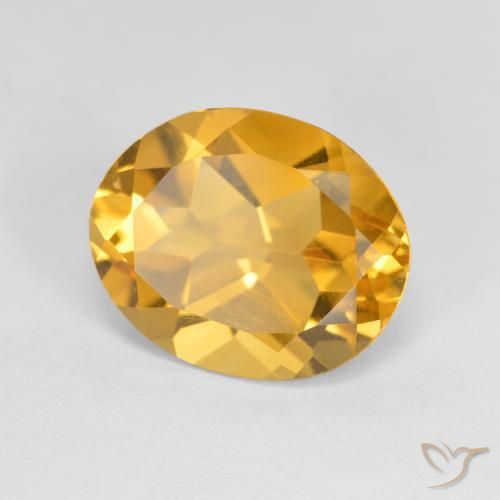 Citrine Orange doré profond naturelle ovale, 3.20 ct, VVS-VS