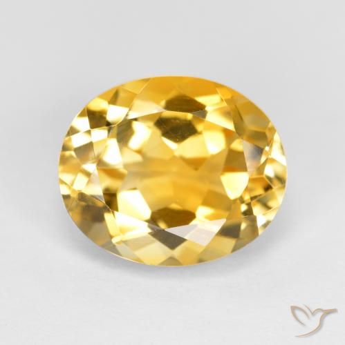 Citrine Doré moyen-foncé naturelle ovale, 3.63 ct, VVS