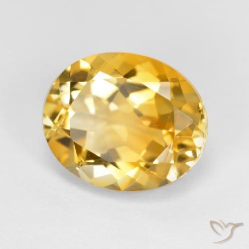 Citrine Doré moyen-foncé naturelle ovale, 3.63 ct, VVS