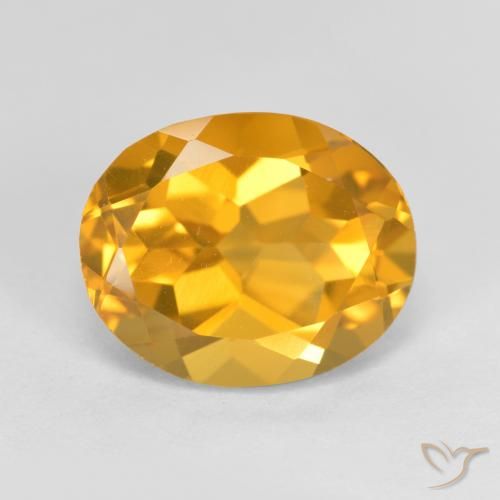 Citrine Orange-or moyen-léger naturelle ovale, 3.54 ct, VVS-VS