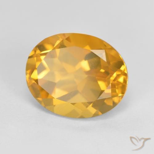 Citrine Orange-or moyen-léger naturelle ovale, 3.54 ct, VVS-VS