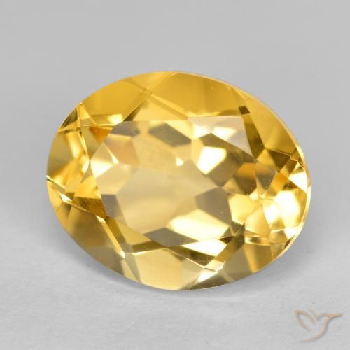 Citrine Orange doré profond naturelle ovale, 3.60 ct, VVS