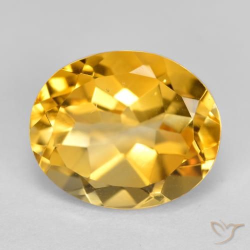 Citrine Orange doré profond naturelle ovale, 3.68 ct, VVS-VS