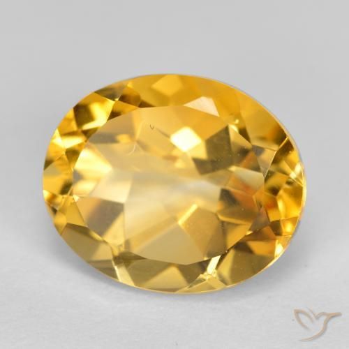 Citrine Orange doré profond naturelle ovale, 3.68 ct, VVS-VS