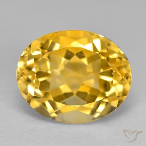 Citrine Doré moyen-foncé naturelle ovale, 4.44 ct, VVS-VS