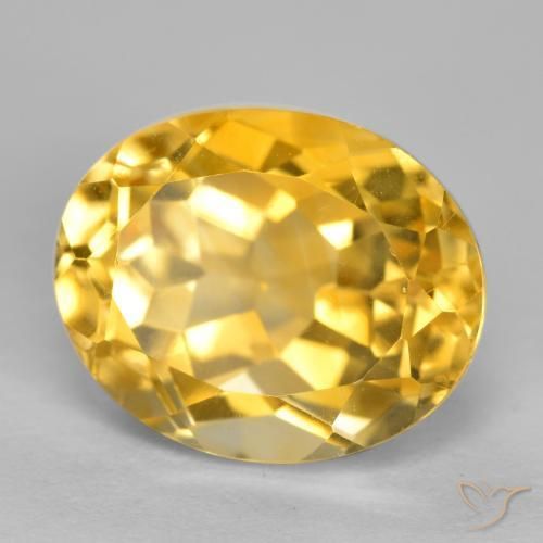 Citrine Doré moyen-foncé naturelle ovale, 4.44 ct, VVS-VS