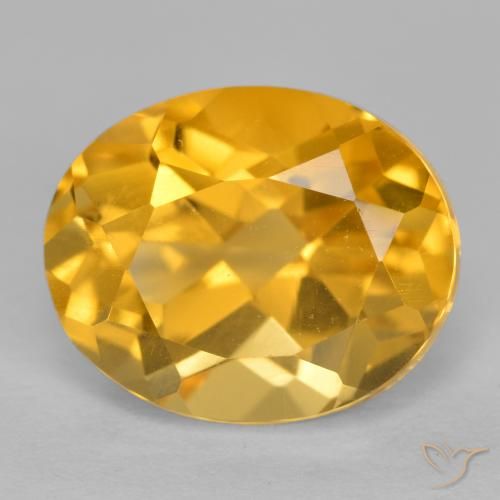 Citrine Doré foncé naturelle ovale, 3.86 ct, VVS-VS