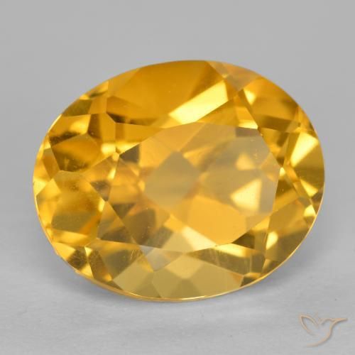 Citrine Doré foncé naturelle ovale, 3.86 ct, VVS-VS