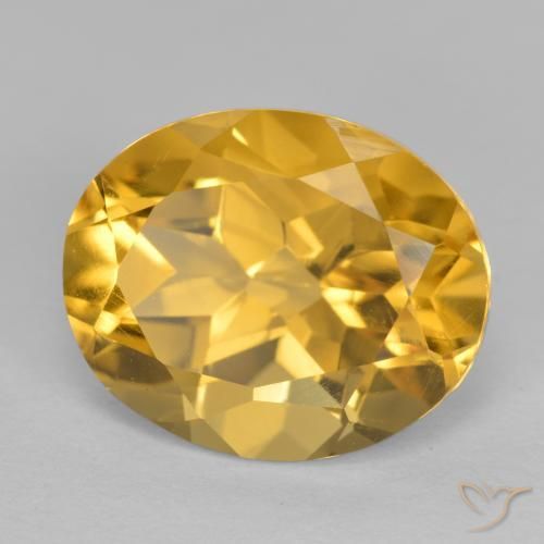 Citrine Orange doré profond naturelle ovale, 3.52 ct, VVS-VS