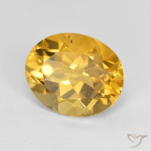 Citrine Doré moyen naturelle ovale, 3.40 ct, VVS