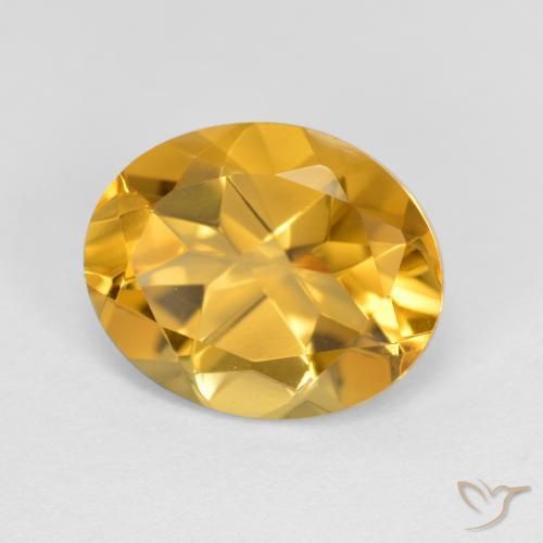 Citrine Doré moyen-foncé naturelle ovale, 3.18 ct, VVS-VS