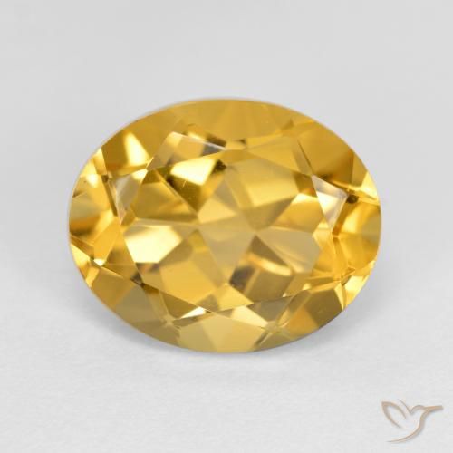 Citrine Orange doré profond naturelle ovale, 3.61 ct, VVS