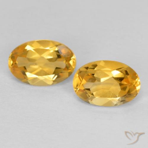 0.82ctw Naturel Orange doré profond Citrine, ovale, VVS-VS