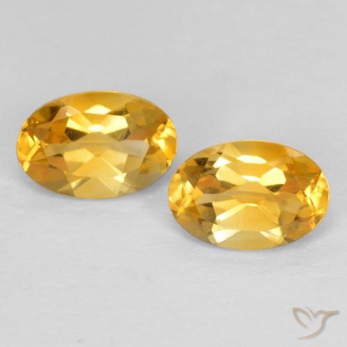 0.84ctw Naturel Doré moyen-foncé Citrine, ovale, VS