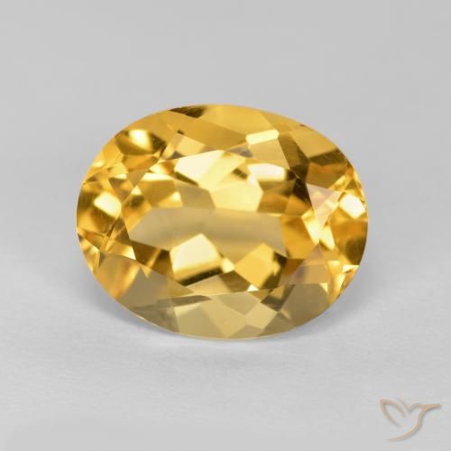 Citrine Orange doré profond naturelle ovale, 3.59 ct, VVS-VS