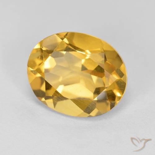 Citrine Orange doré profond naturelle ovale, 3.32 ct, VVS-VS