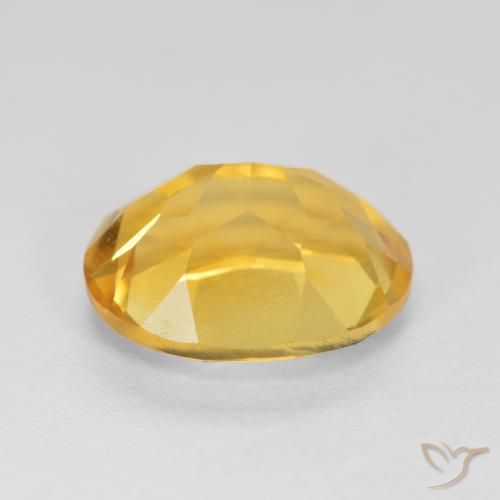 Citrine Orange doré profond naturelle ovale, 3.32 ct, VVS-VS
