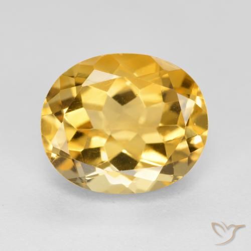Citrine Orange doré profond naturelle ovale, 3.57 ct, VVS