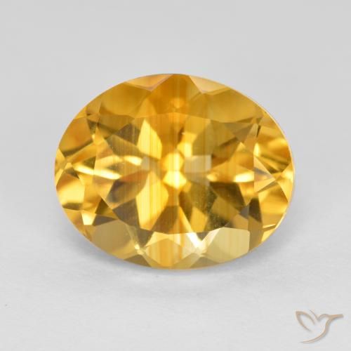 Citrine Doré moyen-foncé naturelle ovale, 3.71 ct, VVS-VS