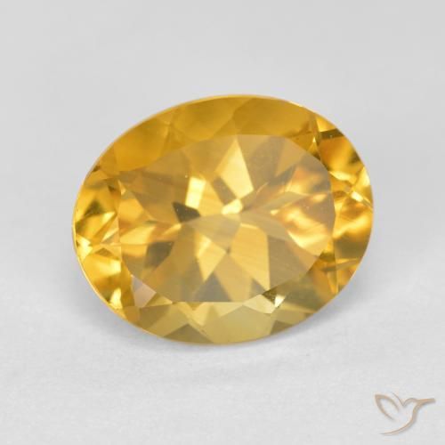 Citrine Doré moyen-foncé naturelle ovale, 3.66 ct, VVS-VS