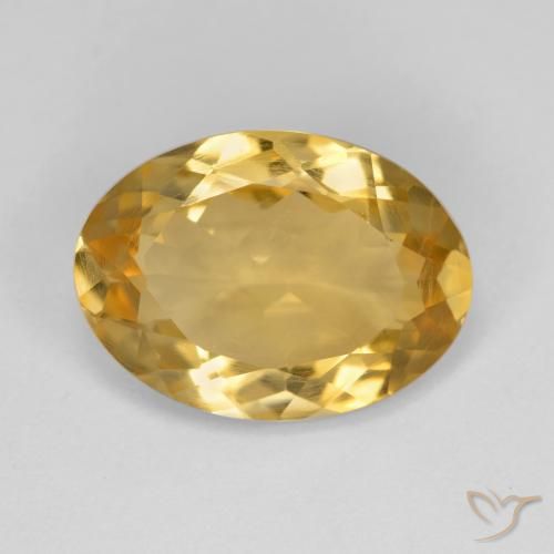 Citrine Orange doré profond naturelle ovale, 4.12 ct, VS