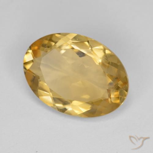 Citrine Orange doré profond naturelle ovale, 4.12 ct, VS