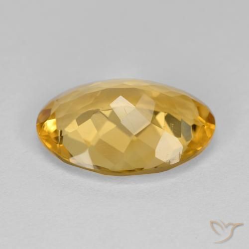 Citrine Orange doré profond naturelle ovale, 4.12 ct, VS