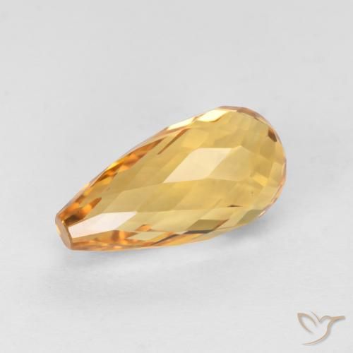 Citrine Orange-or naturelle Briolette, 2.99 ct, VVS-VS