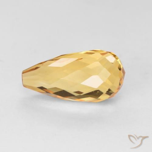 Citrine Orange-or naturelle Briolette, 2.99 ct, VVS-VS