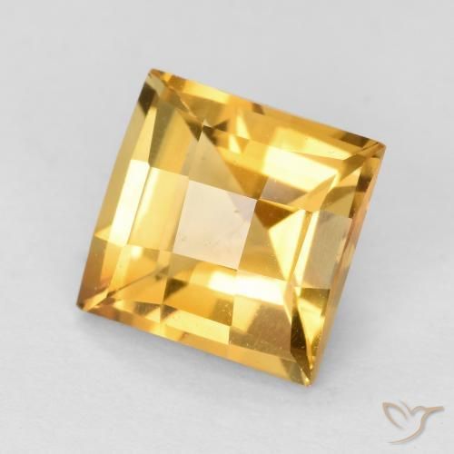 Citrine Doré moyen naturelle Carré, 1.72 ct, VVS