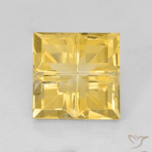 Citrine Jaune doré naturelle Carré, 1.82 ct, VS