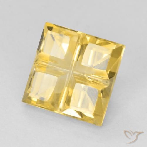 Citrine Jaune doré naturelle Carré, 1.82 ct, VS